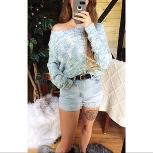 🌿 Cozy Sky Blue Marled Beachy Knit Sweater 🌿